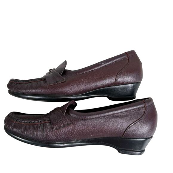 SAS Women’s Size 7 Loafers Brown Leather Comfort Moc Slip On Casual Shoes - Picture 6 of 8